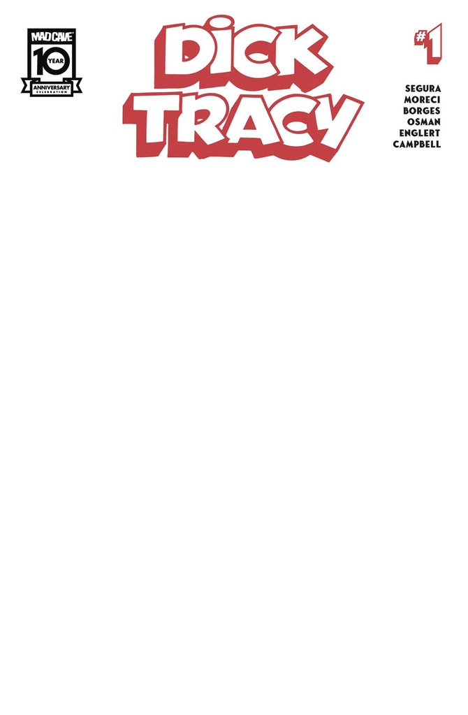 Dick Tracy #1 (Cover D Blank Sketch Variant)